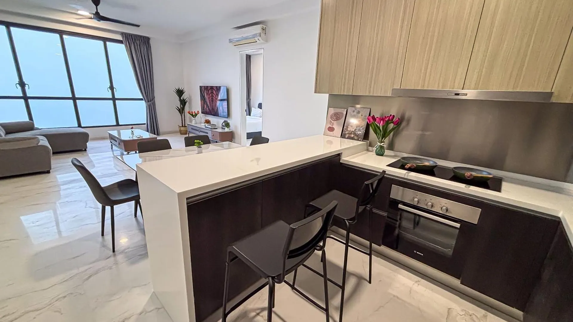 شقة Sky88 Seaview 4Br Indoor Pool-Mahjong-Netflix جوهر بهرو 0*,